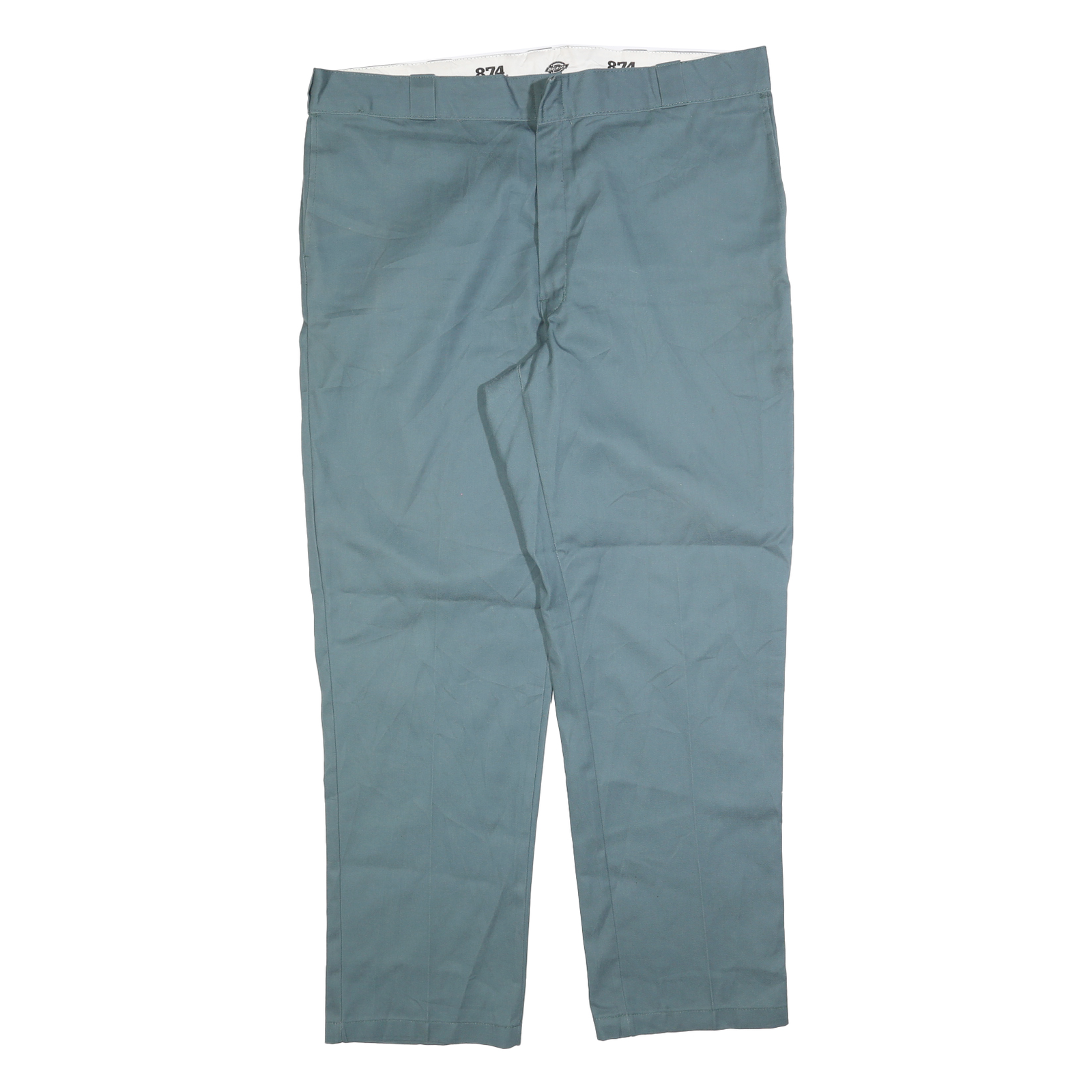 DICKIES Mens Cotton Blend Blue Regular Fit Straight Leg Trousers W40 L32