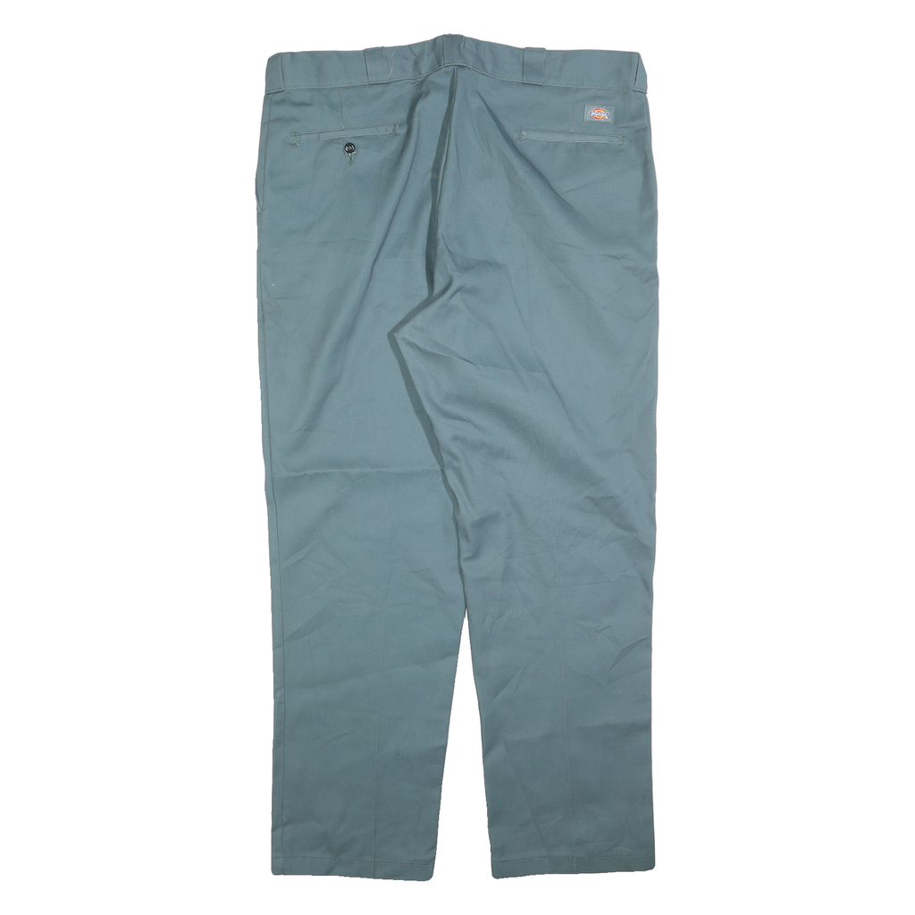 DICKIES Mens Cotton Blend Blue Regular Fit Straight Leg Trousers W40 L32