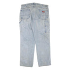 DICKIES Mens Regular Fit Light Blue Denim Jeans W40 L34 Zip Closure Casual Wear