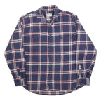 JACHS Mens Blue & White Check Shirt 2XL Cotton Blend Long Sleeve Button