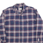 JACHS Mens Blue & White Check Shirt 2XL Cotton Blend Long Sleeve Button