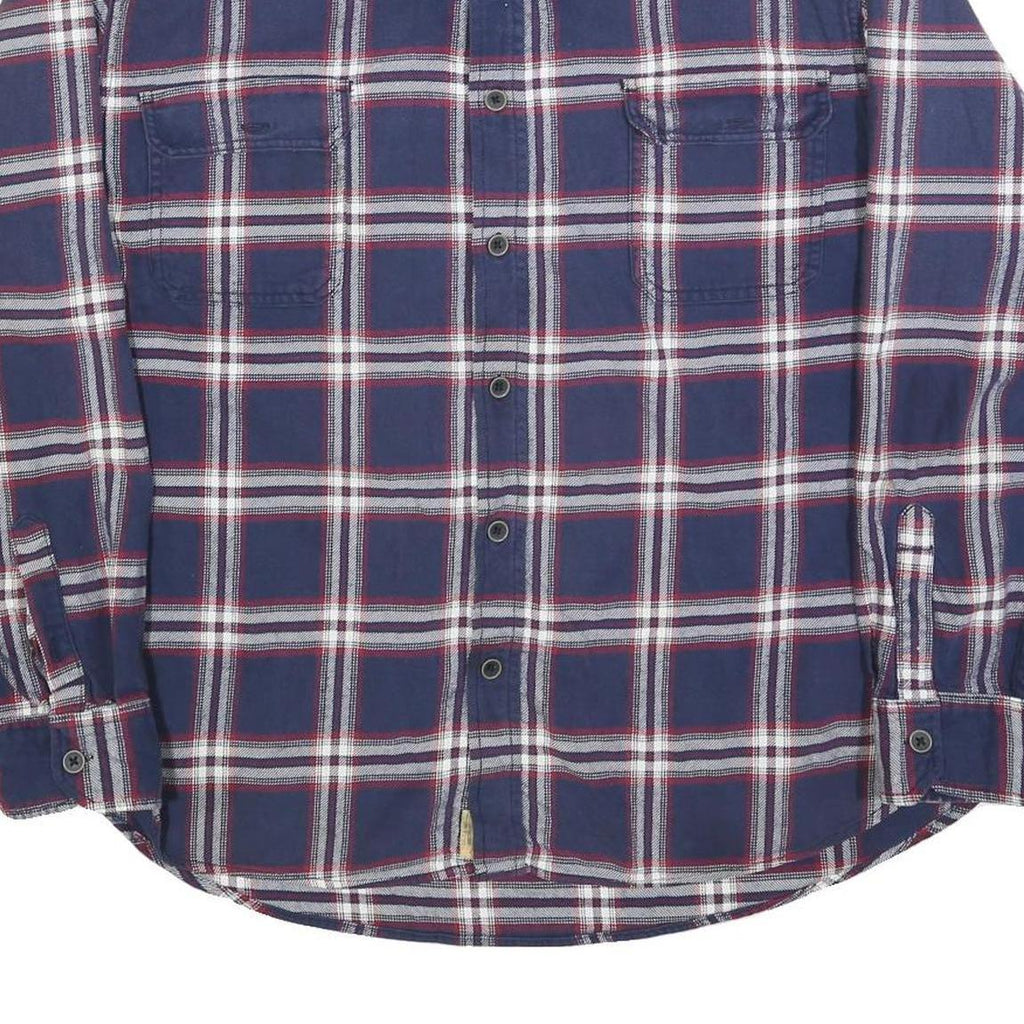 JACHS Mens Blue & White Check Shirt 2XL Cotton Blend Long Sleeve Button