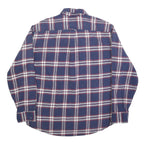 JACHS Mens Blue & White Check Shirt 2XL Cotton Blend Long Sleeve Button