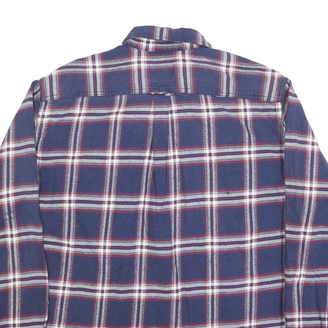 JACHS Mens Blue & White Check Shirt 2XL Cotton Blend Long Sleeve Button