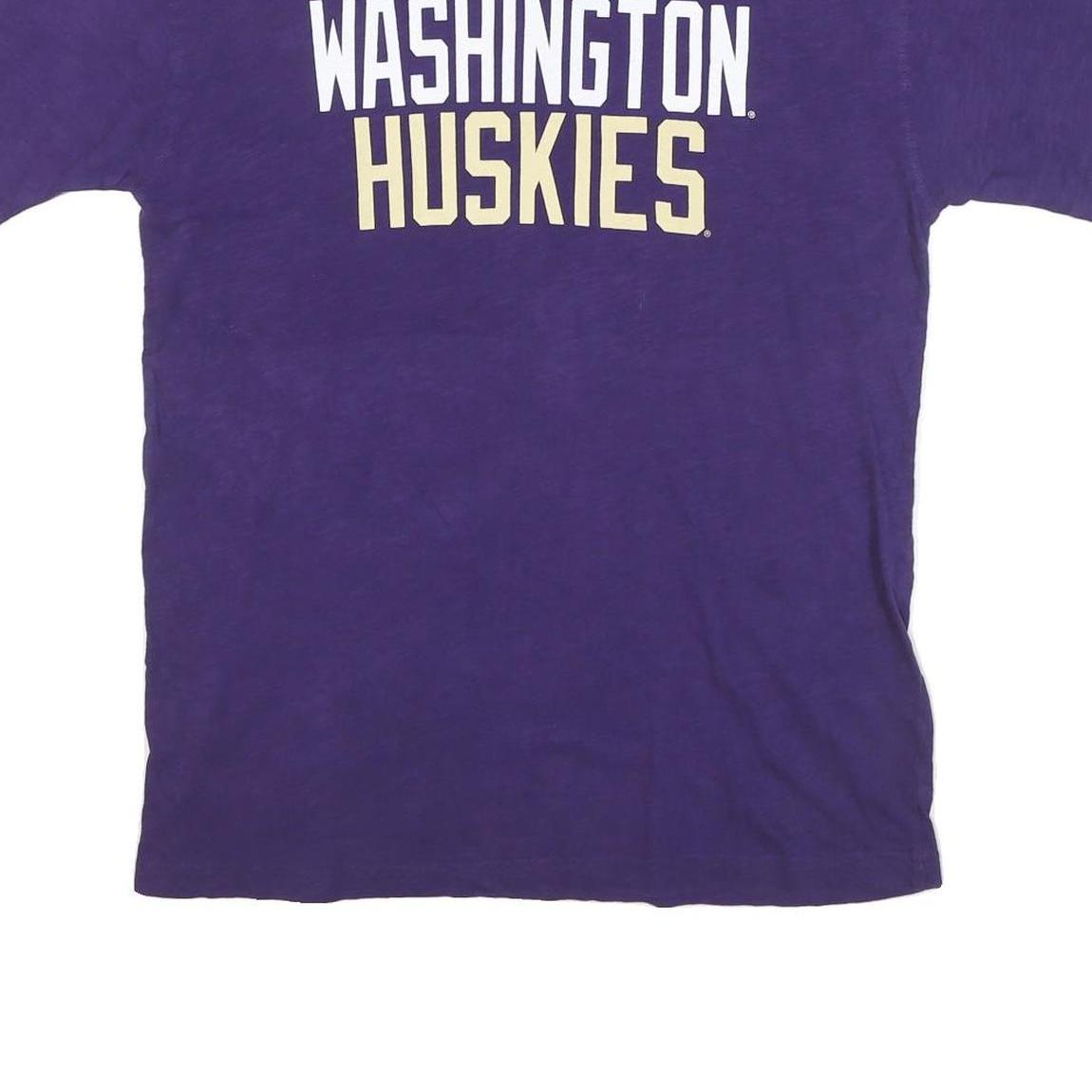 CHAMPION Mens Purple Washington Huskies Graphic T-Shirt L Short Sleeve Crew Neck