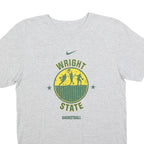 NIKE Mens Grey & Yellow Wright State Basketball Graphic T-Shirt S Short Sleeve