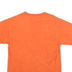 CHAMPION Mens Orange Cotton Blend T-Shirt M Short Sleeve Crew Neck Logo Print
