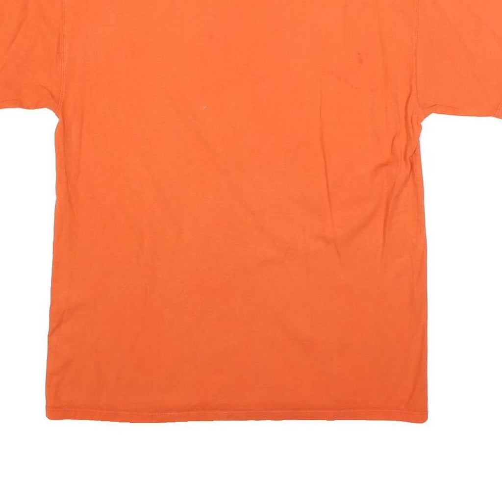 CHAMPION Mens Orange Cotton Blend T-Shirt M Short Sleeve Crew Neck Logo Print