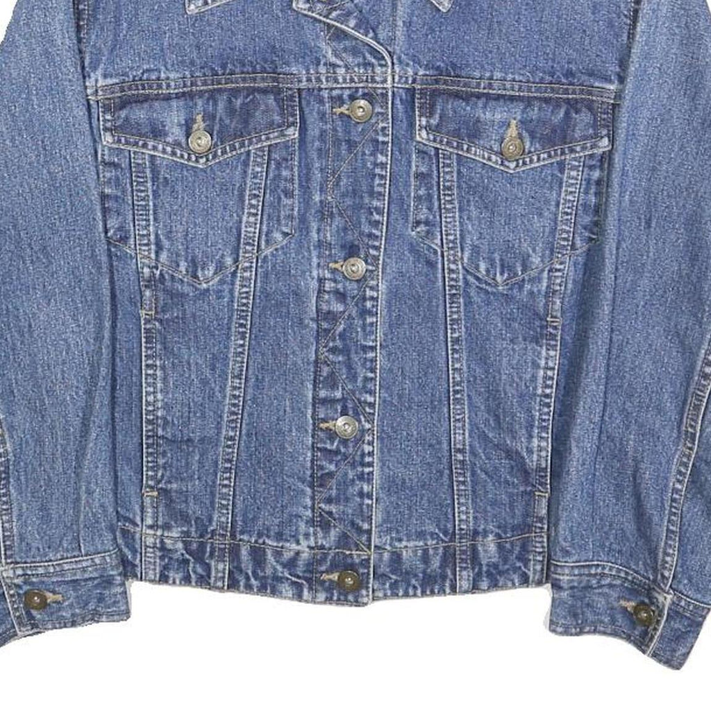 LIZ CLAIBORNE Womens Blue Denim Jacket S Cotton Classic Button Closure Casual
