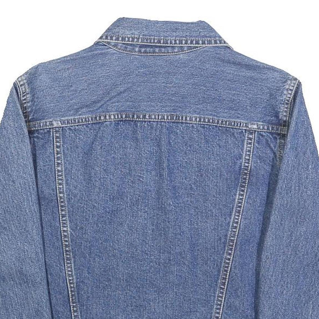 LIZ CLAIBORNE Womens Blue Denim Jacket S Cotton Classic Button Closure Casual