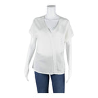 GUESS MARCIANO Womens Blouse White V-Neck S