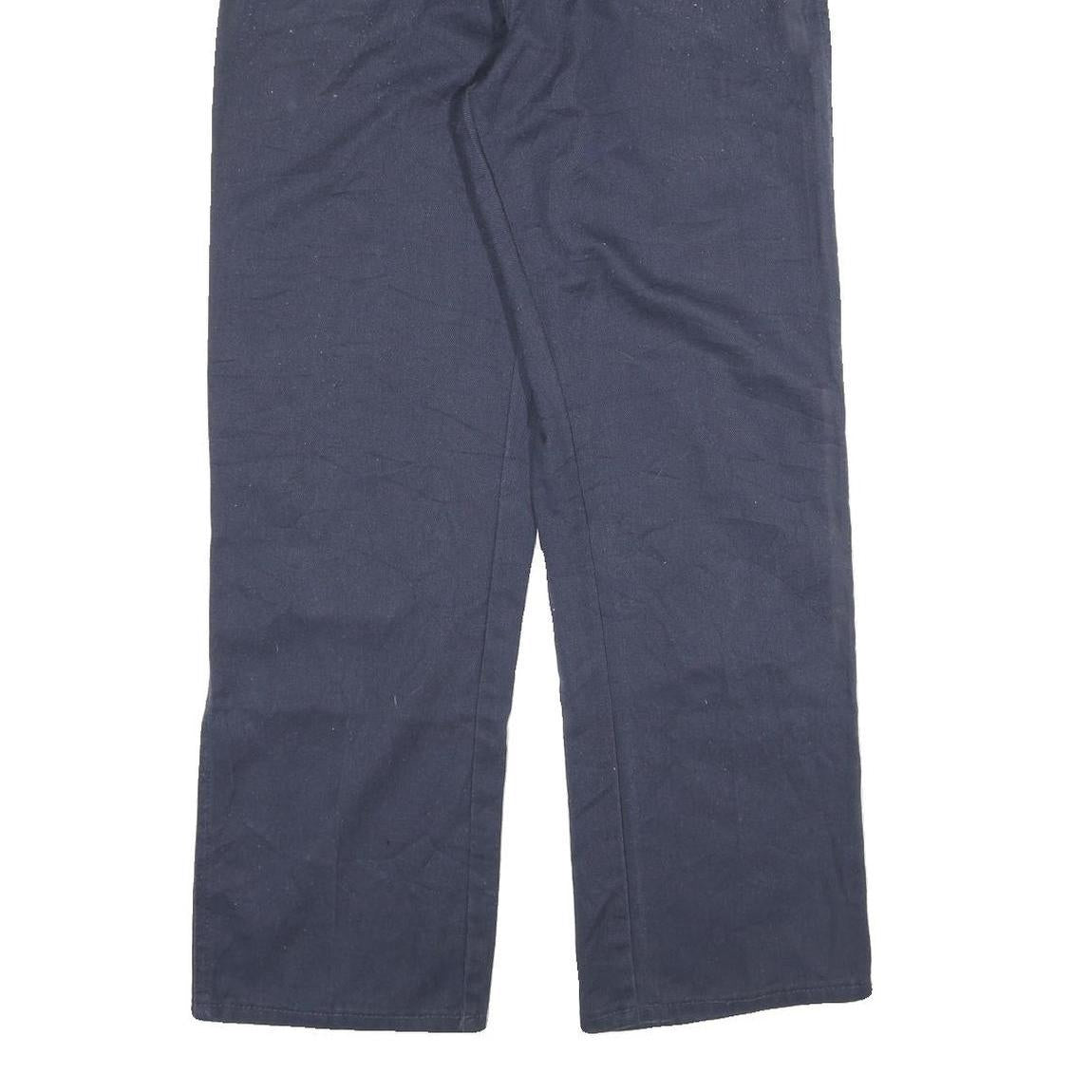 DICKIES Mens Cotton Blend Blue Regular Straight Trousers W34 L30 Workwear Zip