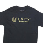 HARD ROCK CAFE Mens Black Unity Graphic T-Shirt L Short Sleeve Crew Neck Cotton