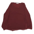 GERARD DAREL Womens Maroon Long Sleeve Round Neck Plain Top XS Elegant