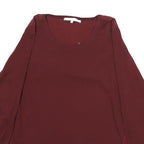 GERARD DAREL Womens Maroon Long Sleeve Round Neck Plain Top XS Elegant