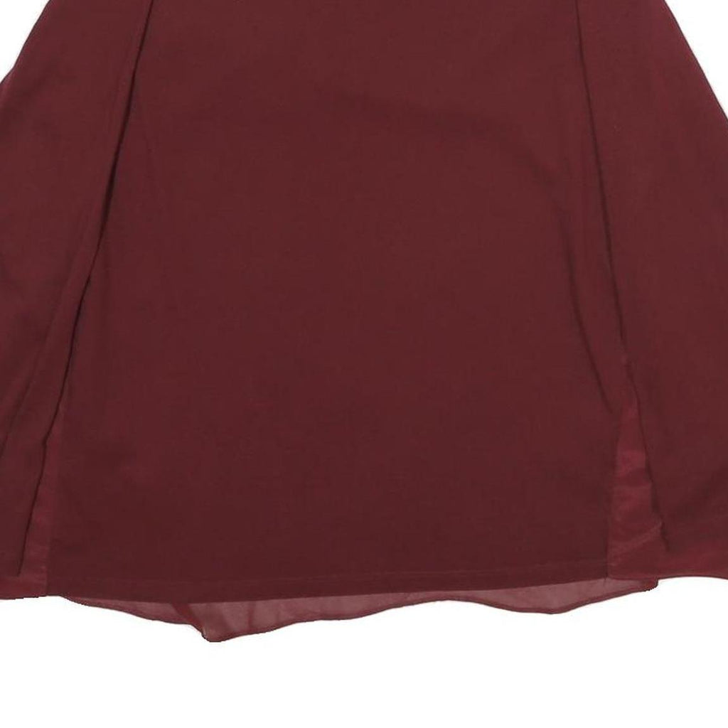 GERARD DAREL Womens Maroon Long Sleeve Round Neck Plain Top XS Elegant