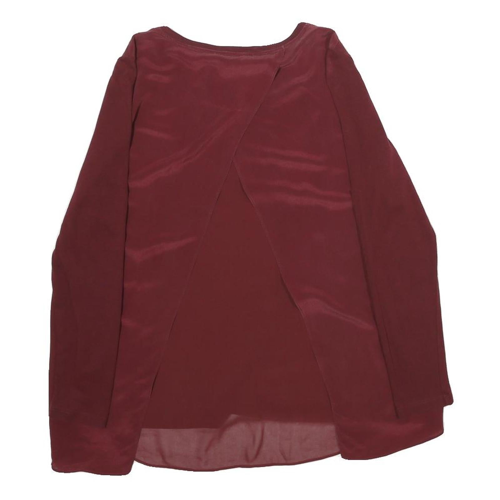 GERARD DAREL Womens Maroon Long Sleeve Round Neck Plain Top XS Elegant