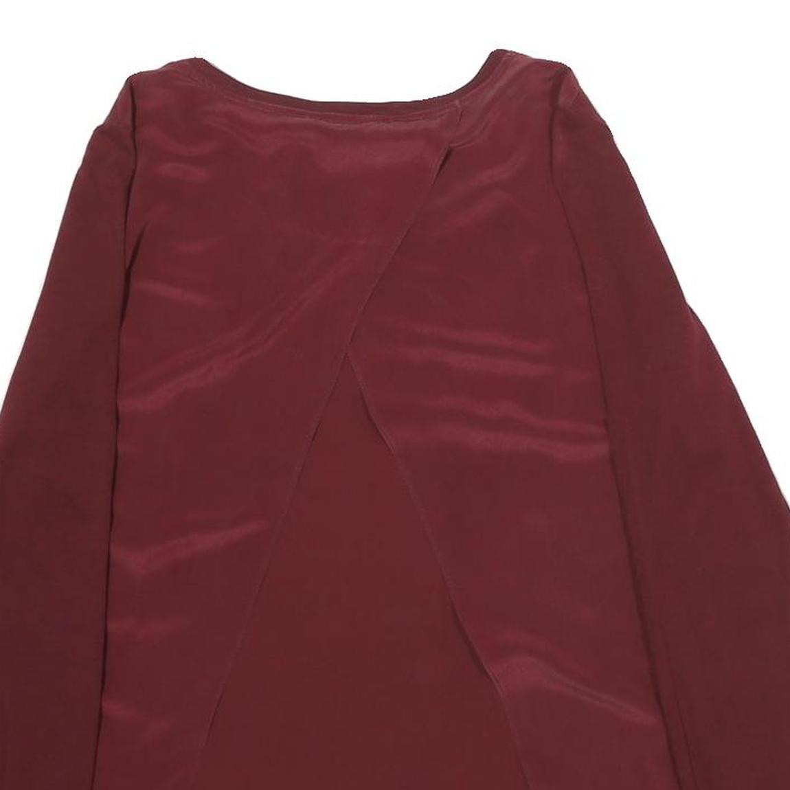GERARD DAREL Womens Maroon Long Sleeve Round Neck Plain Top XS Elegant