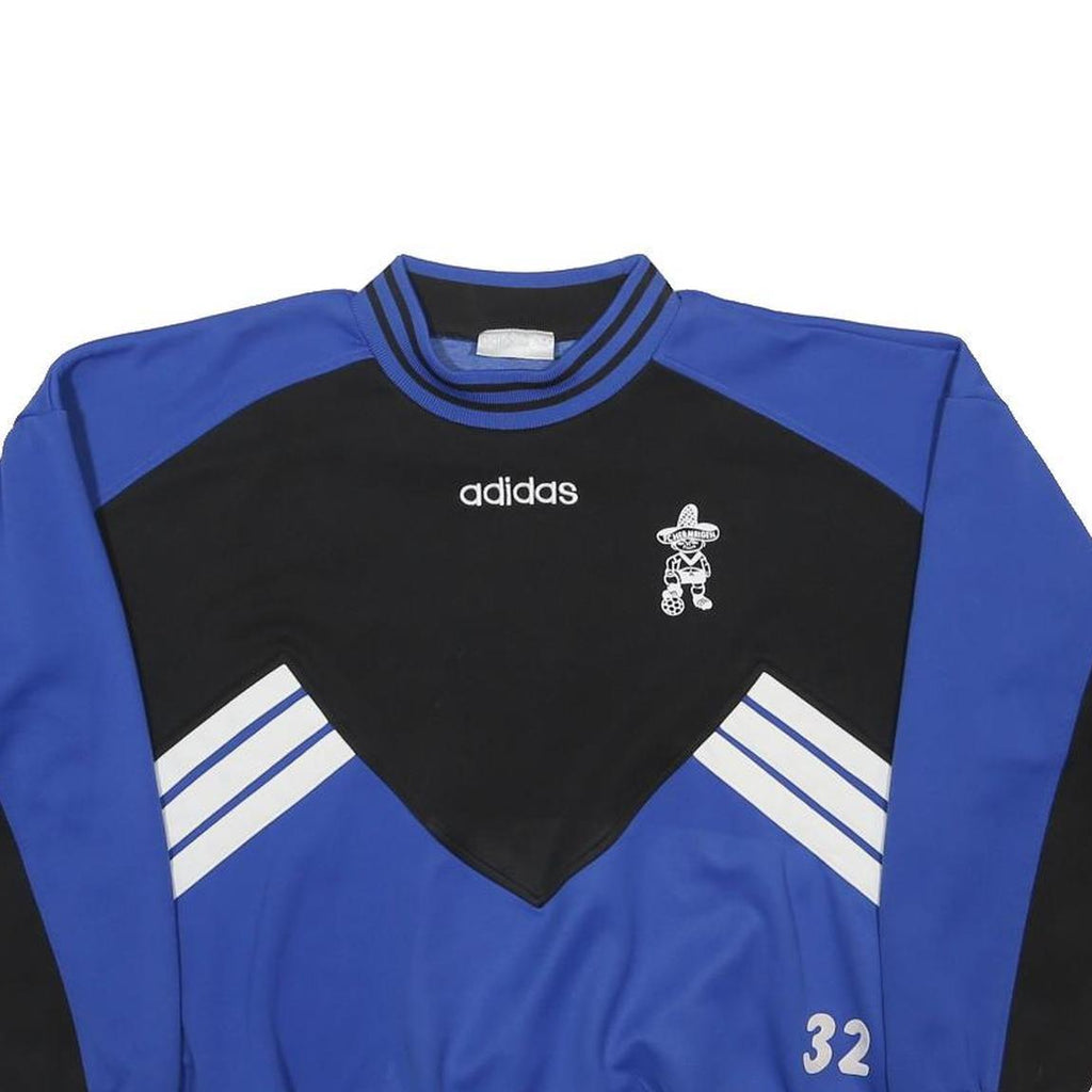 ADIDAS Mens Blue & Black Crew Neck M Casual Sports Sweatshirt Pullover