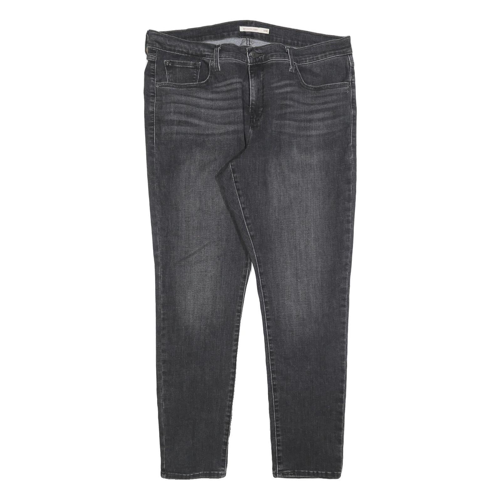 LEVI'S 311 Womens Slim Jeans Black Denim Medium W36 L29 Stretch Zip