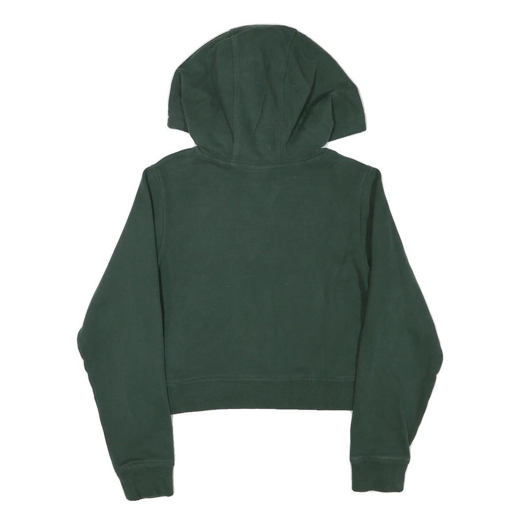 HELLY HANSEN Womens Green Crop Hoodie M Cotton Blend Pullover Casual