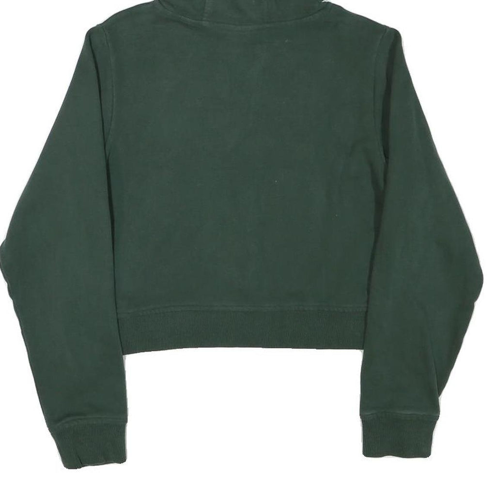 HELLY HANSEN Womens Green Crop Hoodie M Cotton Blend Pullover Casual