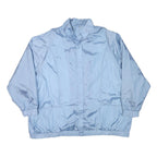 Womens Blue Lightweight Jacket 3XL Polyester Blend Button Closure Plain Casual