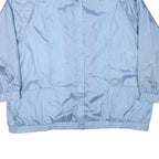Womens Blue Lightweight Jacket 3XL Polyester Blend Button Closure Plain Casual