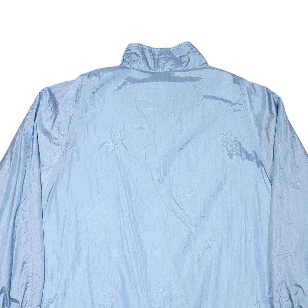 Womens Blue Lightweight Jacket 3XL Polyester Blend Button Closure Plain Casual
