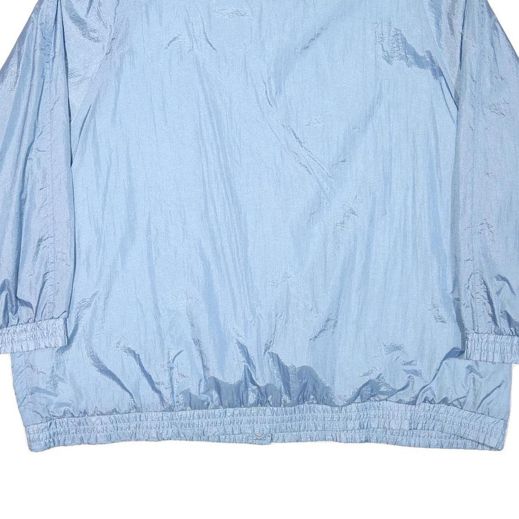 Womens Blue Lightweight Jacket 3XL Polyester Blend Button Closure Plain Casual