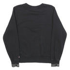CHAMPION Womens Black Cotton Blend Sweatshirt M Crew Neck Logo Pullover