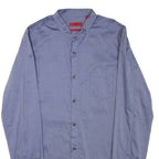 HUGO BOSS Mens Plain Shirt Blue Long Sleeve M