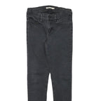 LEVI'S Womens Slim Black Skinny Denim Dark W25 L27 Stretch Zip Jeans