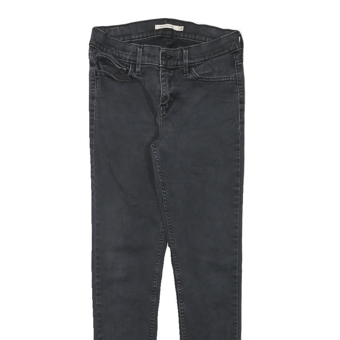 LEVI'S Womens Slim Black Skinny Denim Dark W25 L27 Stretch Zip Jeans