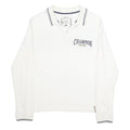 CHAMPION Mens White Long Sleeve Plain XL Cotton Blend Polo Shirt Classic Fit
