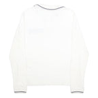 CHAMPION Mens White Long Sleeve Plain XL Cotton Blend Polo Shirt Classic Fit