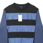 JONATHAN SAUNDERS Womens Black & Blue Patterned Cotton Blend Jumper Crew Neck
