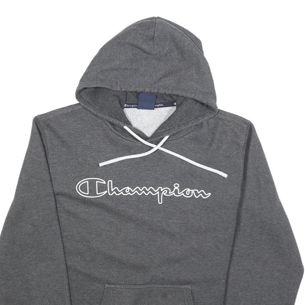 CHAMPION Mens Grey Pullover Hoodie M Cotton Blend Casual Sports Sweatshirt