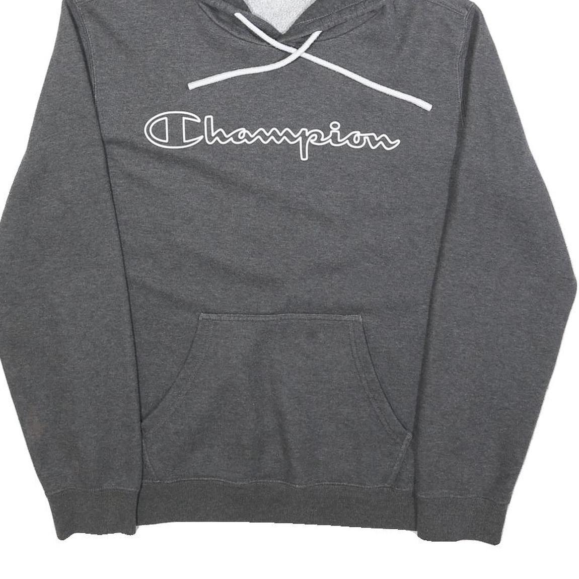 CHAMPION Mens Grey Pullover Hoodie M Cotton Blend Casual Sports Sweatshirt