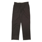 DICKIES Mens Cotton Blend Black Regular Straight Trousers W34 L34 Classic Zip