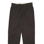 DICKIES Mens Cotton Blend Black Regular Straight Trousers W34 L34 Classic Zip