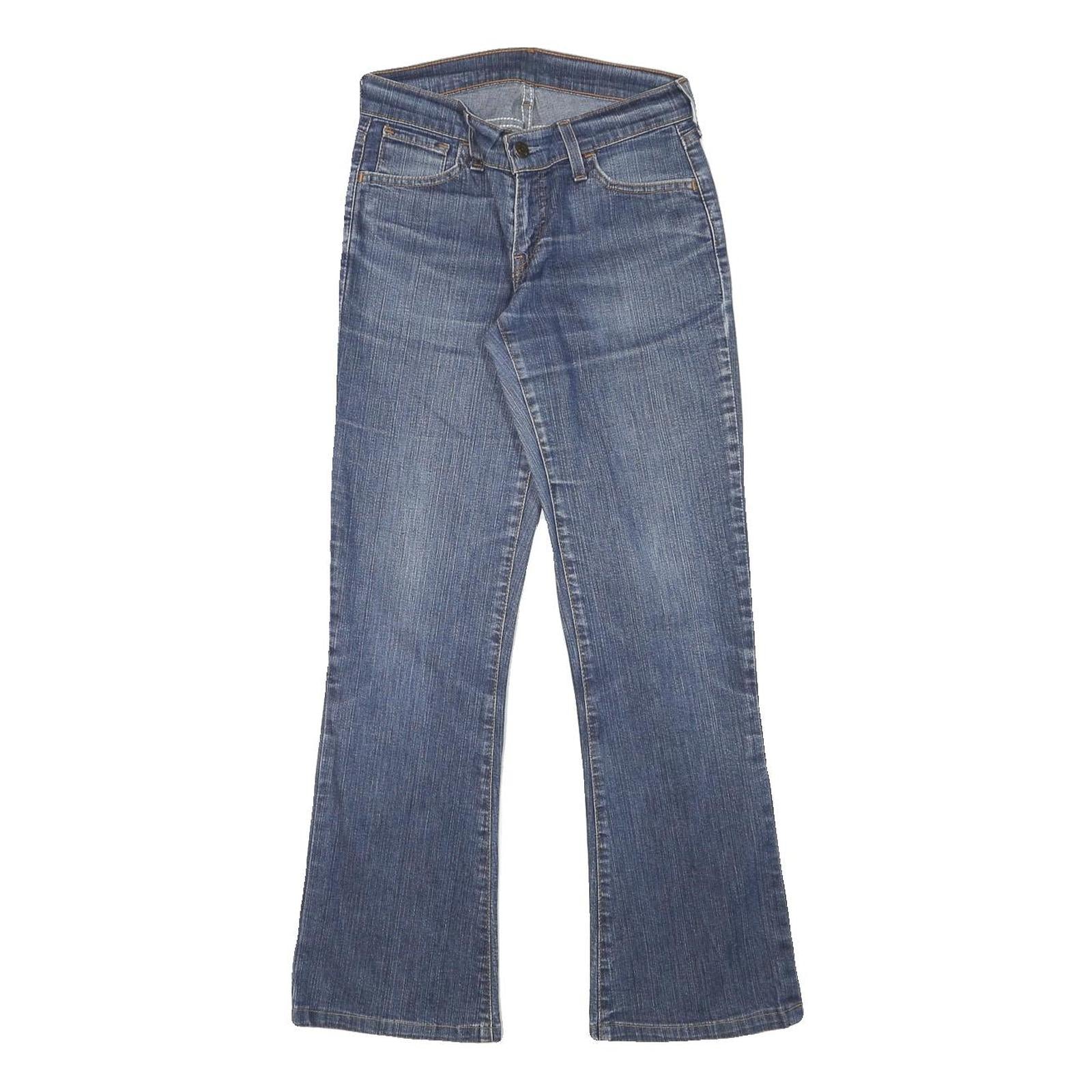 LEVI'S Womens Blue Regular Fit Flared Denim Medium Wash W25 L28 Classic Zip