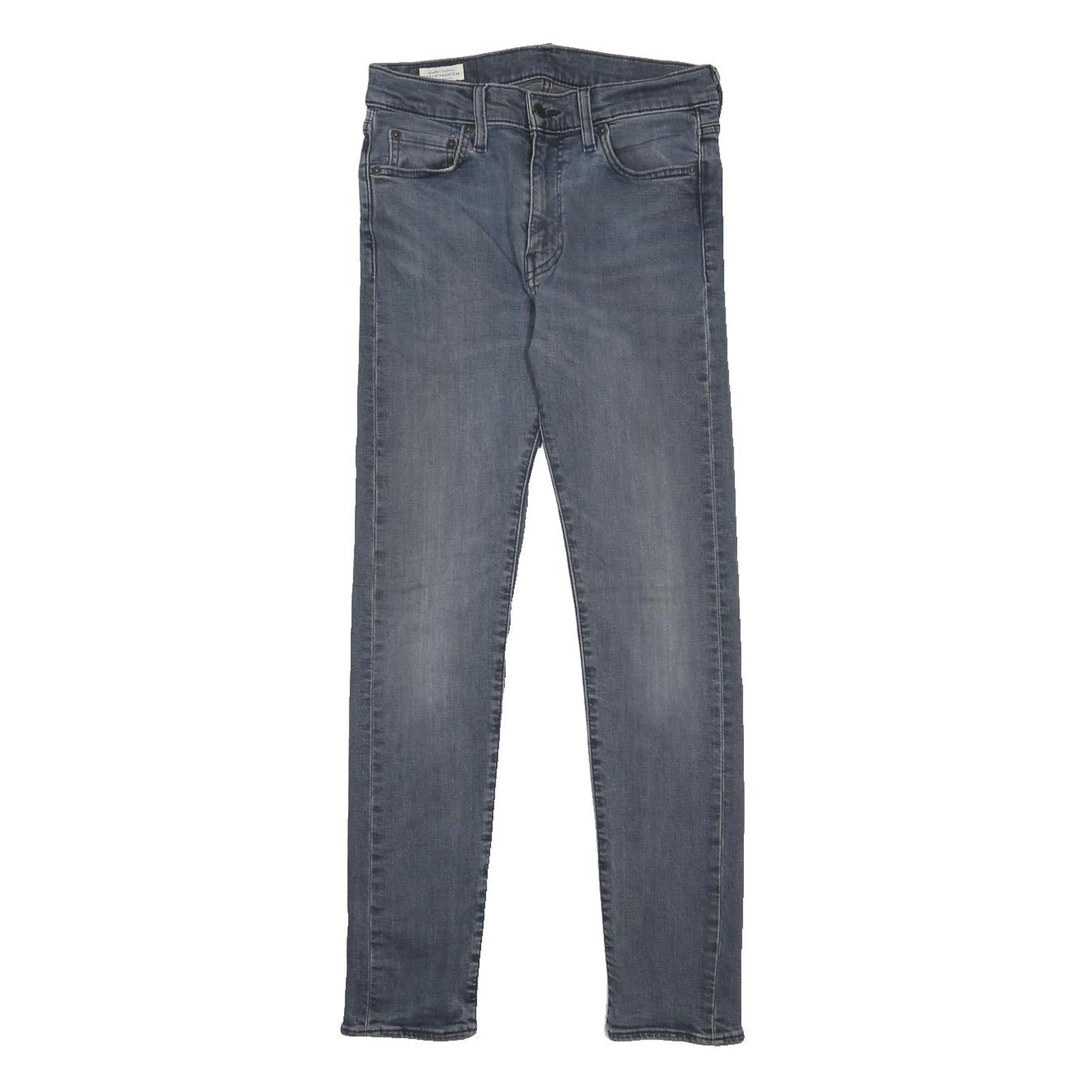 LEVI'S 510 BIG E Mens Slim Blue Denim Medium W30 L32 Stretch Cotton Blend Zip