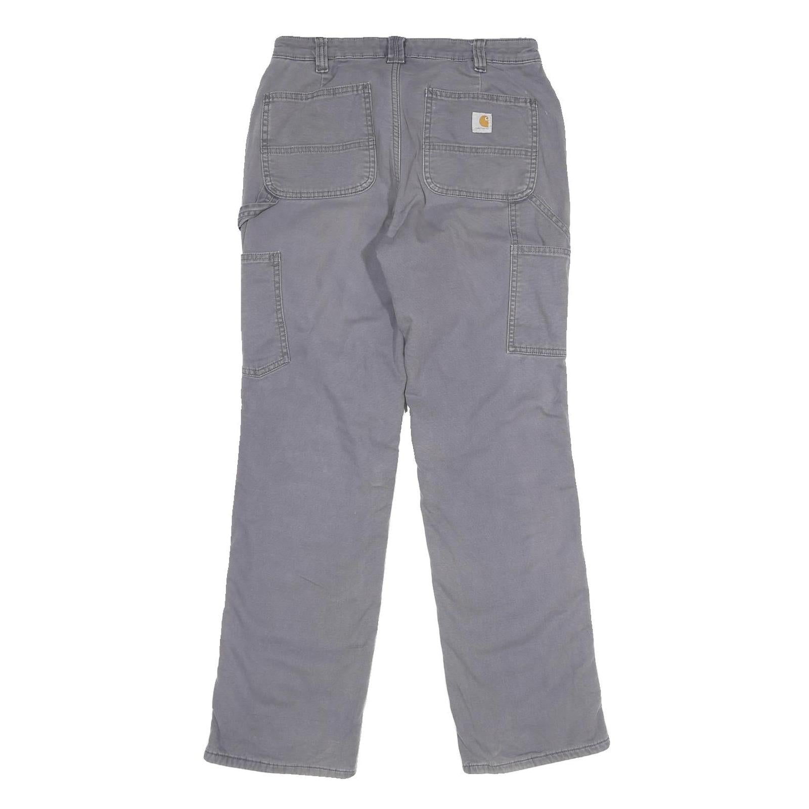 CARHARTT Womens Cotton Blend Grey Loose Fit Straight Leg Trousers W30 L32