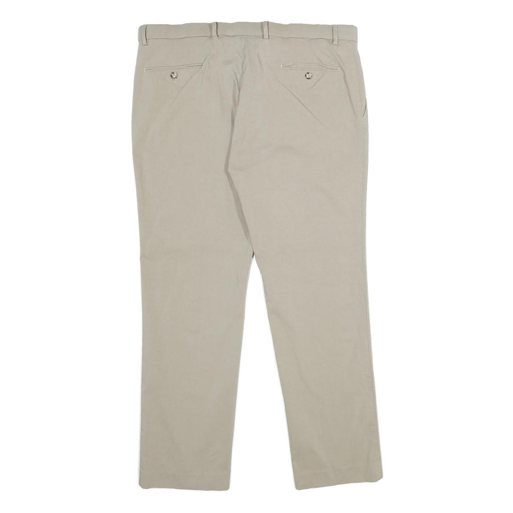 TOMMY HILFIGER Mens Beige Regular Fit Straight Leg Trousers W38 L30 Smart Casual