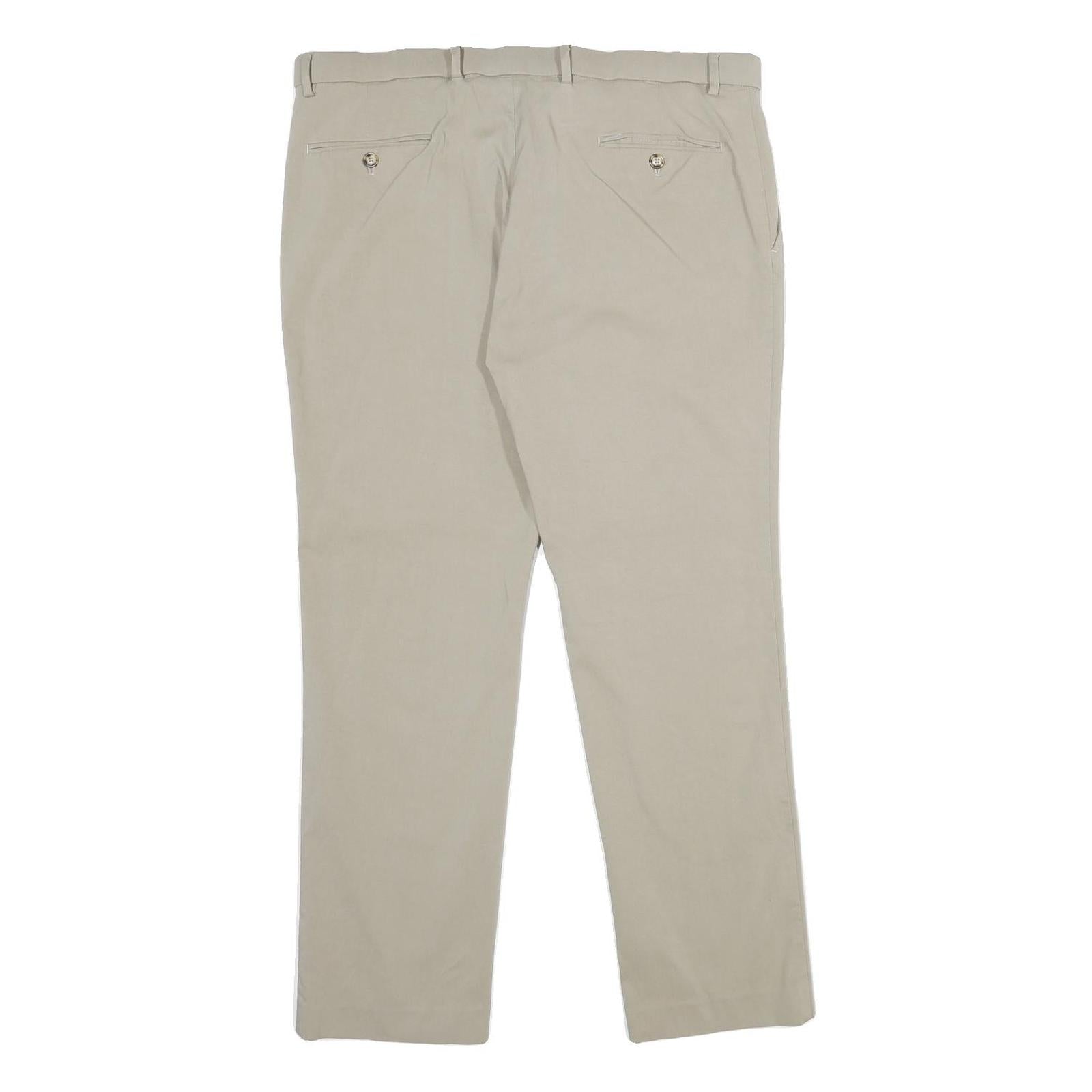 TOMMY HILFIGER Mens Beige Regular Fit Straight Leg Trousers W38 L30 Smart Casual