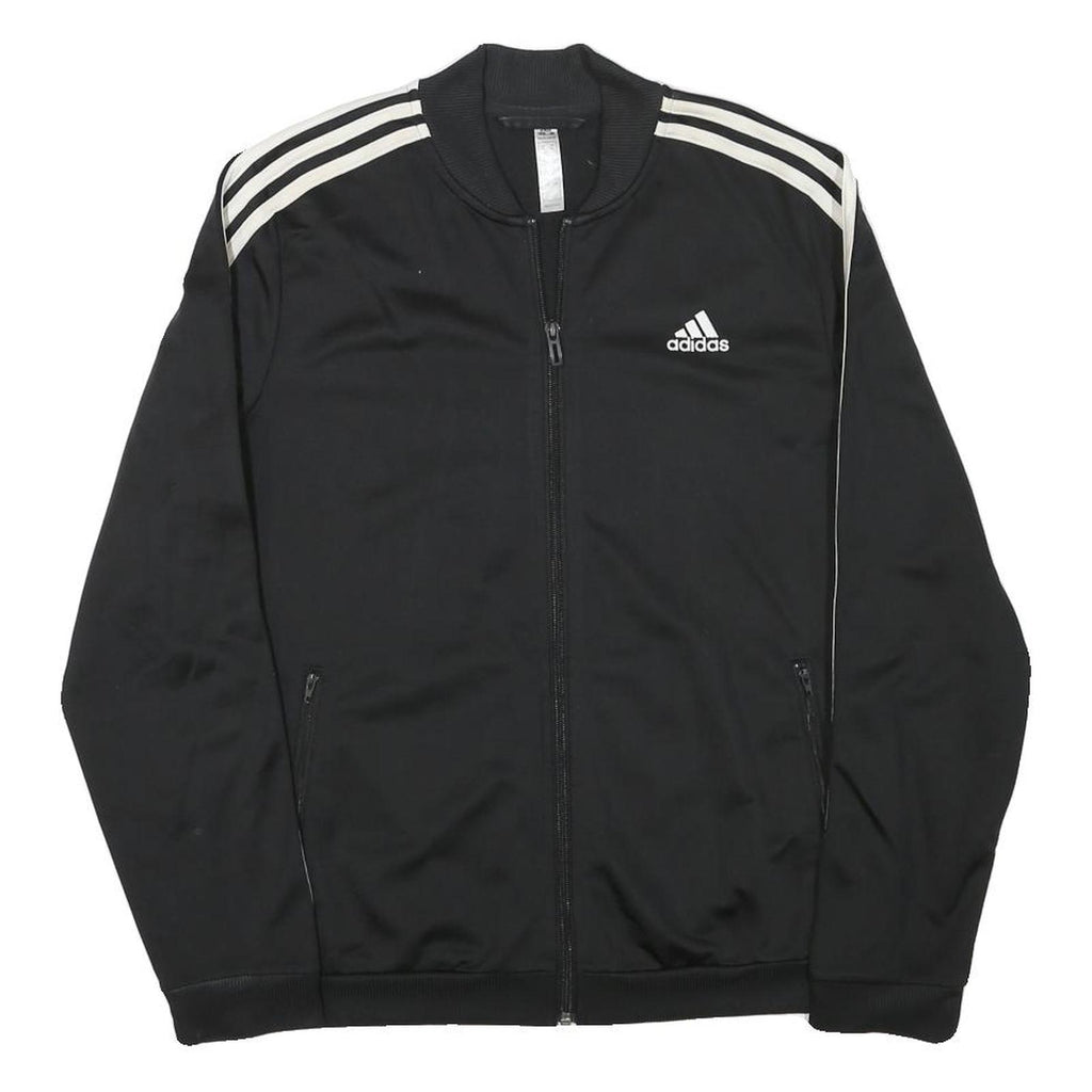 ADIDAS Womens Black & White Track Jacket M Polyester Blend Zip Athletic Fit