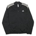 ADIDAS Womens Black & White Track Jacket M Polyester Blend Zip Athletic Fit