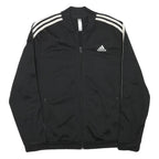 ADIDAS Womens Black & White Track Jacket M Polyester Blend Zip Athletic Fit