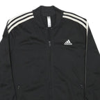 ADIDAS Womens Black & White Track Jacket M Polyester Blend Zip Athletic Fit